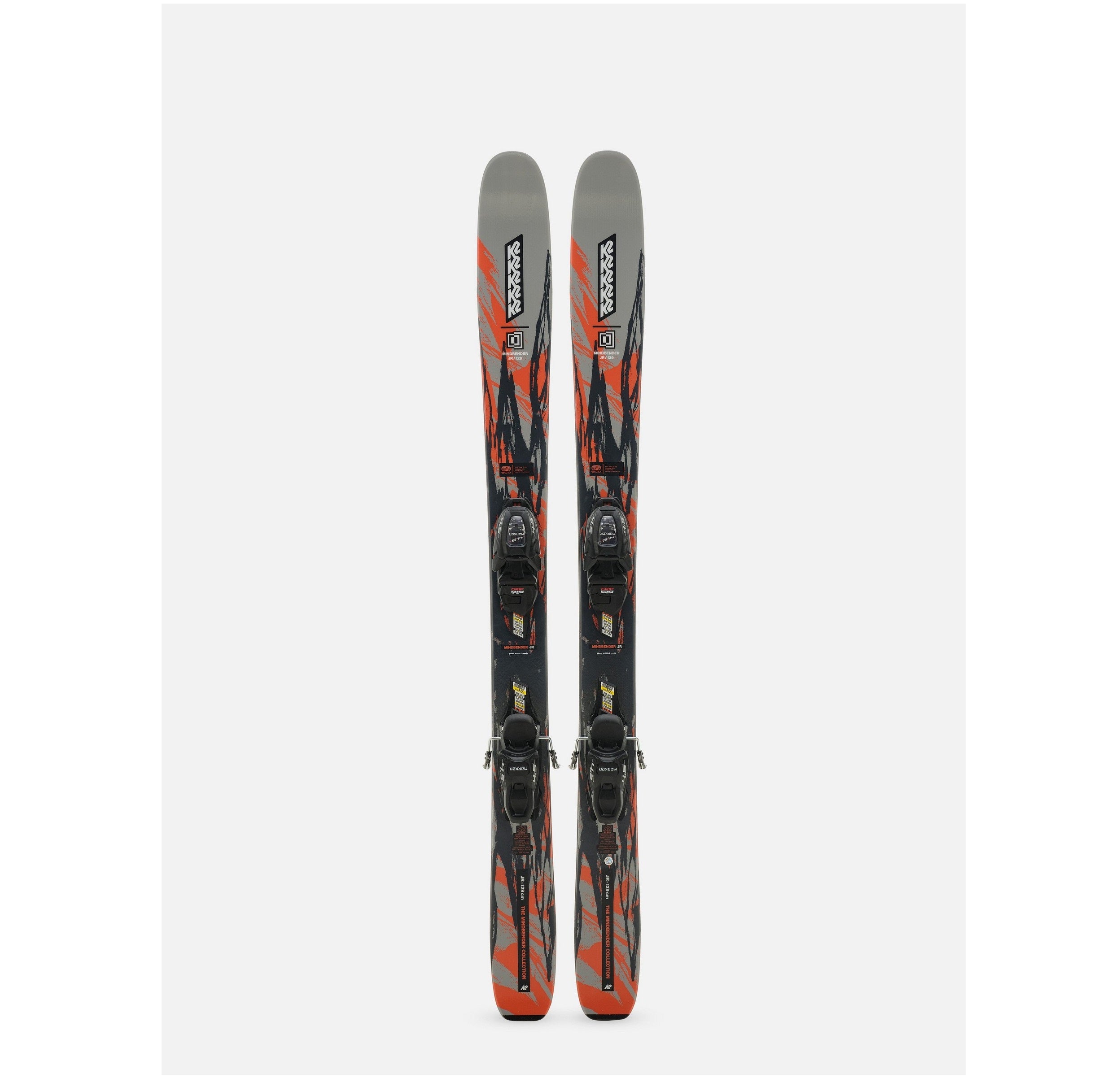 K2 Kids Mindbender Jr Skis 129 4.5 FDT Jr LARGE PLATE