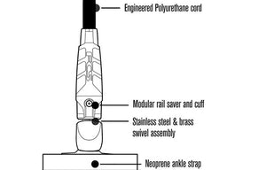 FCS All Round Essential Longboard Surf Leash - 10'
