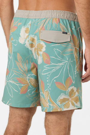O'Neill Hermosa Elastic Waist Lined 17" Swim Trunks - Men's