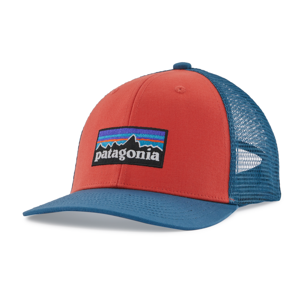 Patagonia red white and shop blue trucker hat