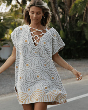 Sand Cloud Flower Waves Cover Up - 2026